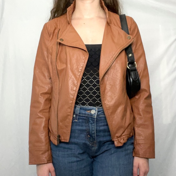 Vintage Faux Leather Bomber Jacket 🍸💗 - Picture 1 of 3